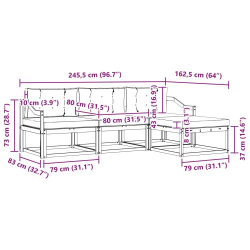 Комплект дивани за открито 4 pcs Естествено и светло сиво