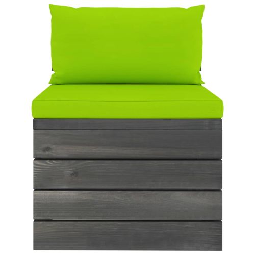 Градински мебели от палети 2 части с възглавници бор масив