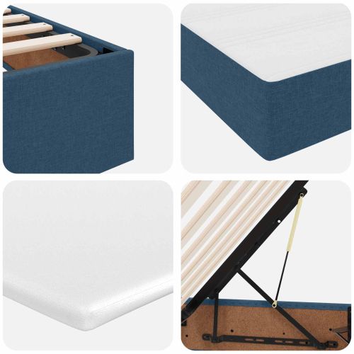 Легло с място за съхранение и матрак Синьо 120 x 190 cm