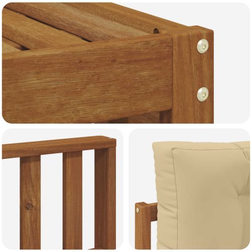 Комплект дивани за открито 6 pcs Натурален и Бежов