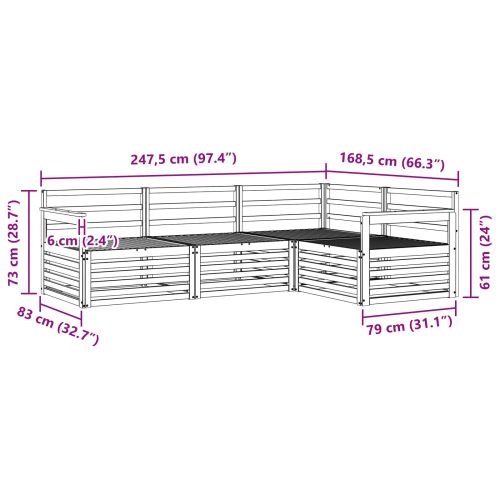 Комплект дивани за открито 4 pcs Естествен