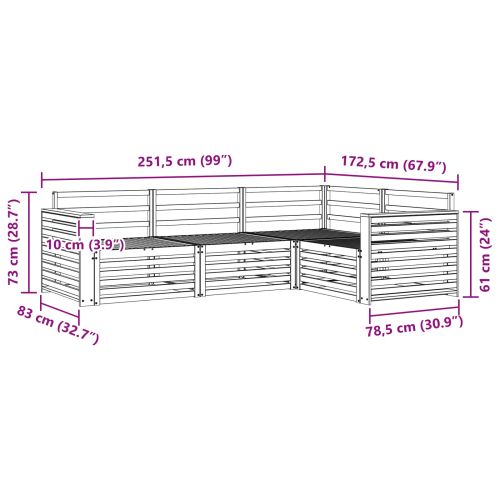 Комплект дивани за открито 4 pcs Естествен