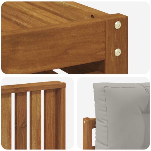 Комплект дивани за открито 5 pcs Естествено и светло сиво