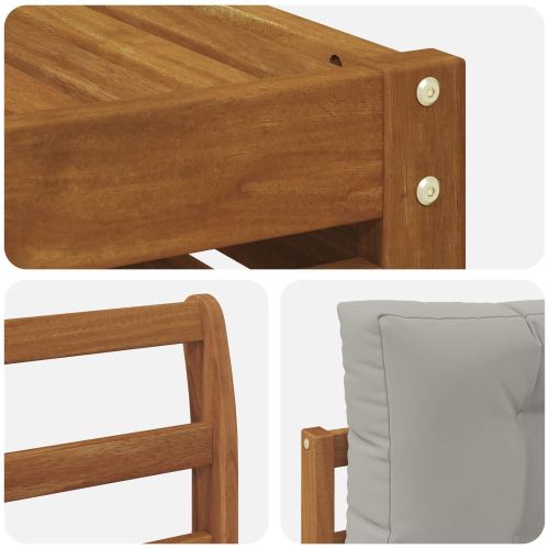 Комплект дивани за открито 5 pcs Естествено и светло сиво