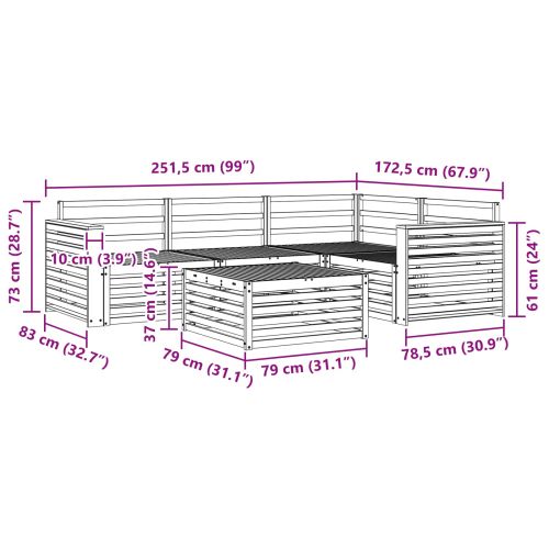 Комплект дивани за открито 5 pcs Естествен