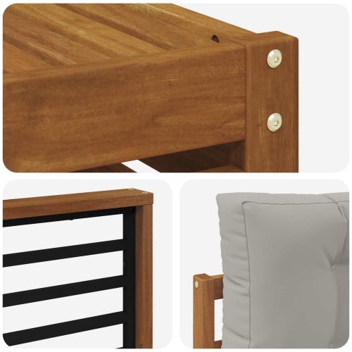 Комплект дивани за открито 5 pcs Естествено и светло сиво