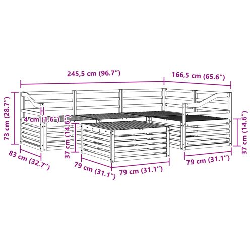 Комплект дивани за открито 5 pcs Естествен