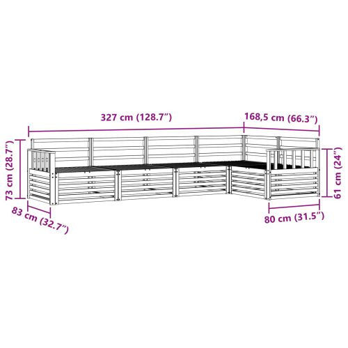 Комплект дивани за открито 5 pcs Естествен
