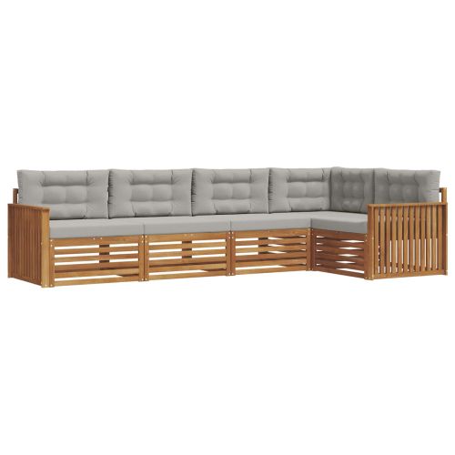 Комплект дивани за открито 16 pcs Естествено и светло сиво