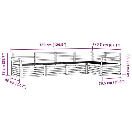 Комплект дивани за открито 5 pcs Естествен