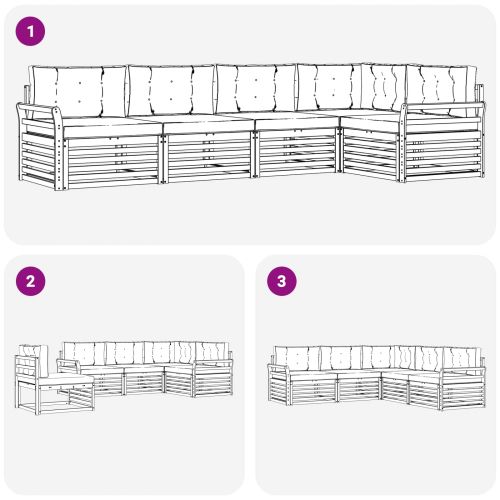 Комплект дивани за открито 5 pcs Естествено и светло сиво