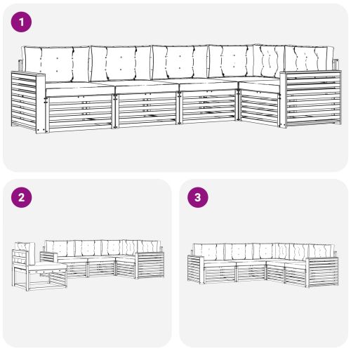 Комплект дивани за открито 5 pcs Натурален и Бежов