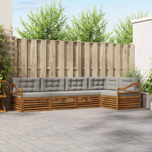 Комплект дивани за открито 16 pcs Естествено и светло сиво