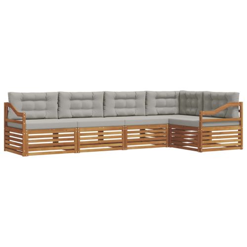 Комплект дивани за открито 16 pcs Естествено и светло сиво