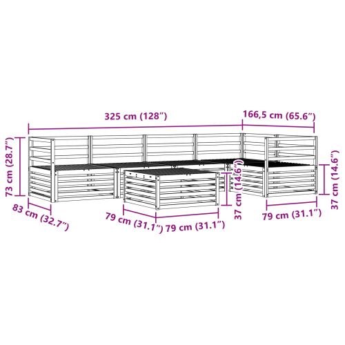 Комплект дивани за открито 6 pcs Естествен