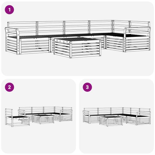 Комплект дивани за открито 6 pcs Естествен