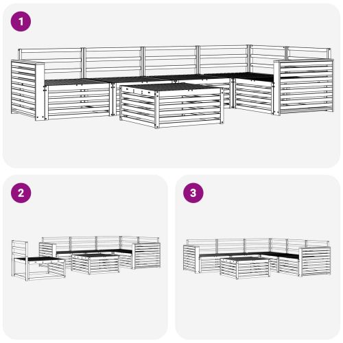 Комплект дивани за открито 6 pcs Естествен