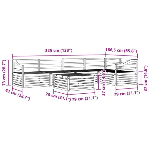 Комплект дивани за открито 6 pcs Естествен