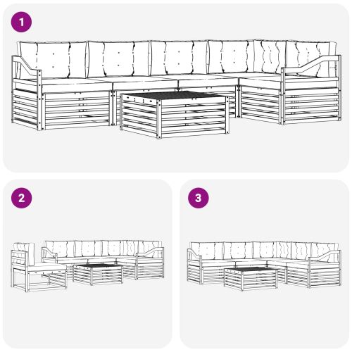 Комплект дивани за открито 6 pcs Натурален и Бежов