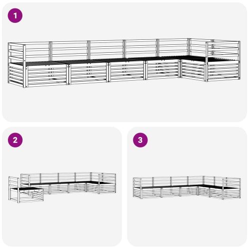 Комплект дивани за открито 6 pcs Естествен