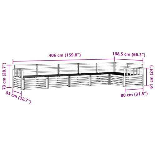Комплект дивани за открито 6 pcs Естествен