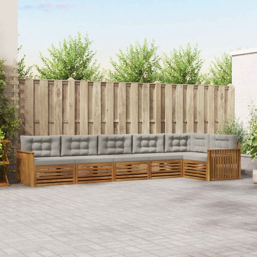 Комплект дивани за открито 19 pcs Естествено и светло сиво