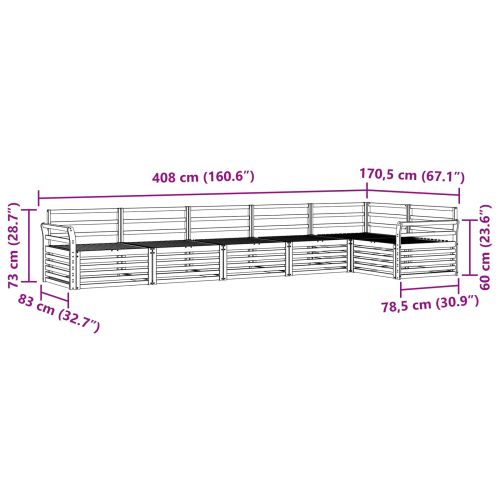 Комплект дивани за открито 6 pcs Естествен