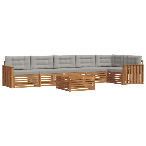 Комплект дивани за открито 7 pcs Естествено и светло сиво