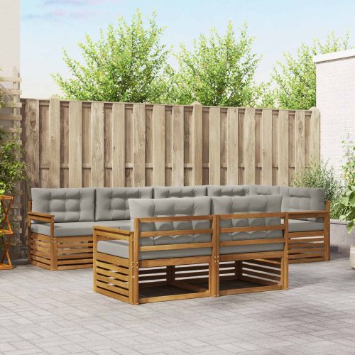 Комплект дивани за открито 22 pcs Естествено и светло сиво