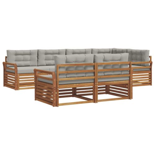 Комплект дивани за открито 7 pcs Естествено и светло сиво