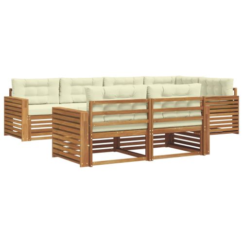 Комплект дивани за открито 7 pcs Натурален и Крема