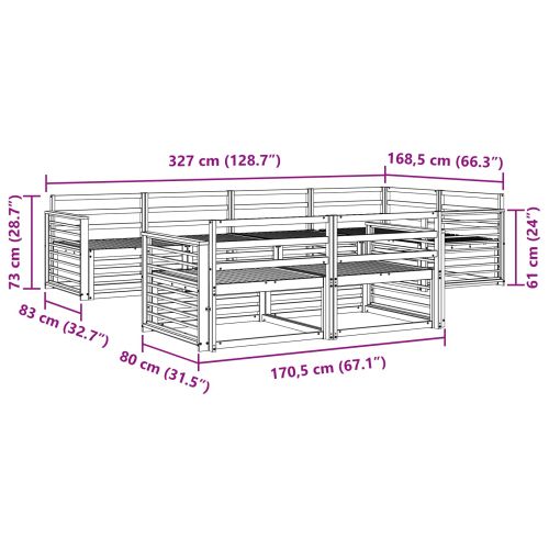 Комплект дивани за открито 7 pcs Естествен