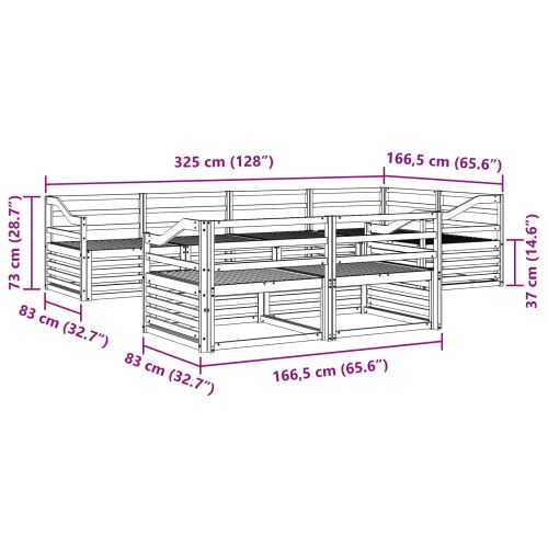 Комплект дивани за открито 7 pcs Естествен