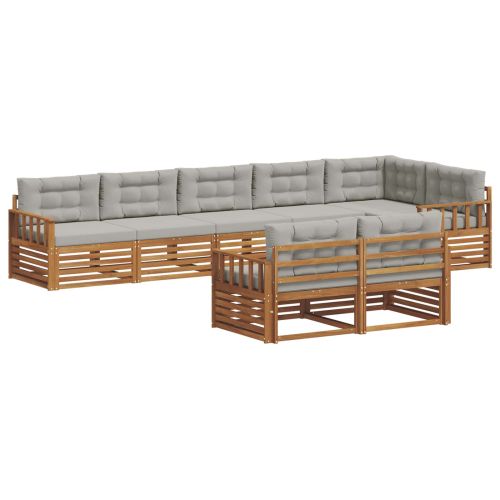 Комплект дивани за открито 25 pcs Естествено и светло сиво