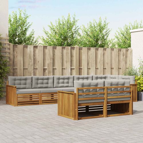 Комплект дивани за открито 25 pcs Естествено и светло сиво