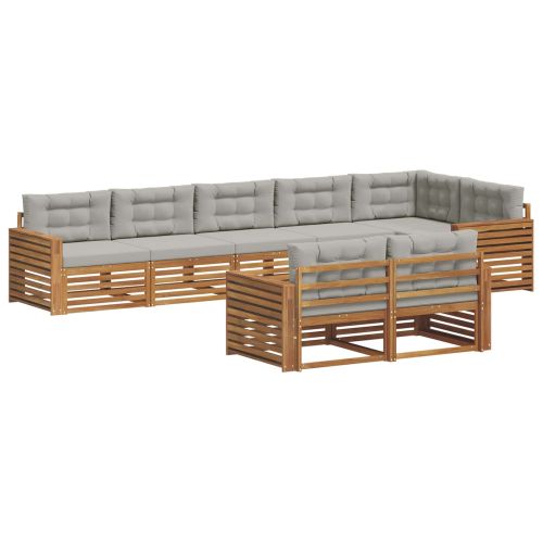 Комплект дивани за открито 25 pcs Естествено и светло сиво