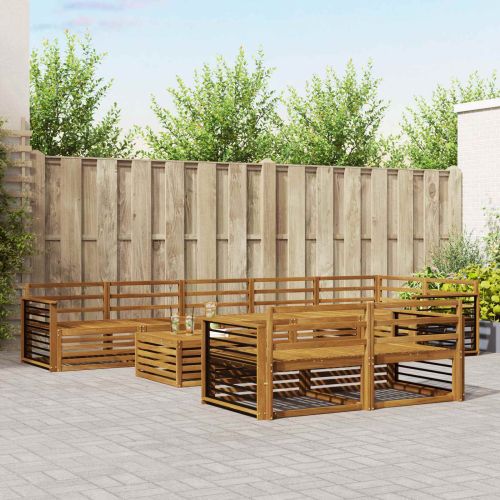 Комплект дивани за открито 9 pcs Естествен