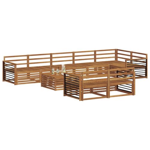 Комплект дивани за открито 9 pcs Естествен