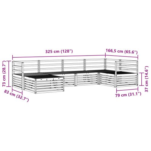 Комплект дивани за открито 6 pcs Естествен