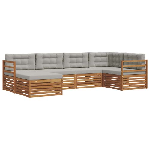 Комплект дивани за открито 18 pcs Естествено и светло сиво