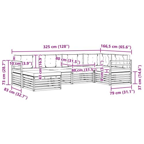Комплект дивани за открито 6 pcs Натурален и Бежов