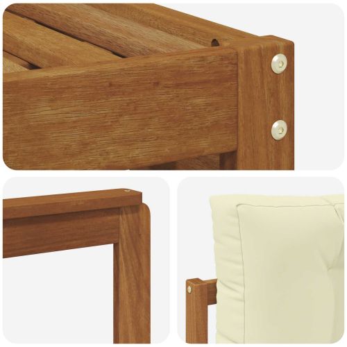 Комплект дивани за открито 6 pcs Натурален и Крема