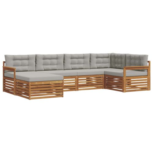 Комплект дивани за открито 18 pcs Естествено и светло сиво