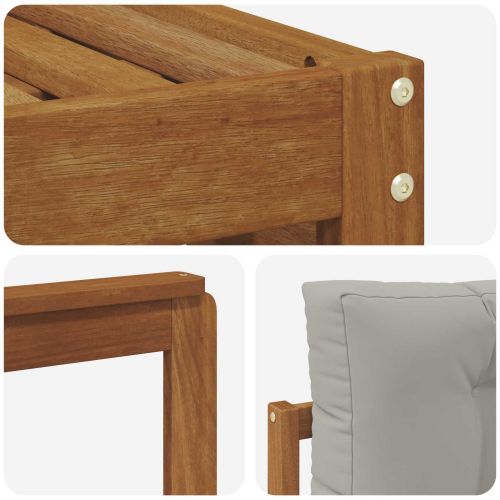 Комплект дивани за открито 6 pcs Естествено и светло сиво