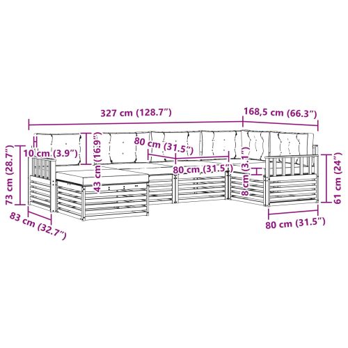 Комплект дивани за открито 6 pcs Естествено и светло сиво