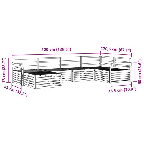 Комплект дивани за открито 6 pcs Естествен