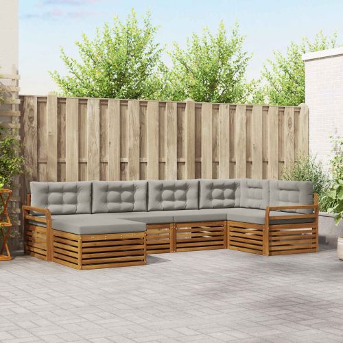 Комплект дивани за открито 18 pcs Естествено и светло сиво