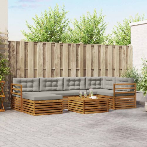 Комплект дивани за открито 19 pcs Естествено и светло сиво