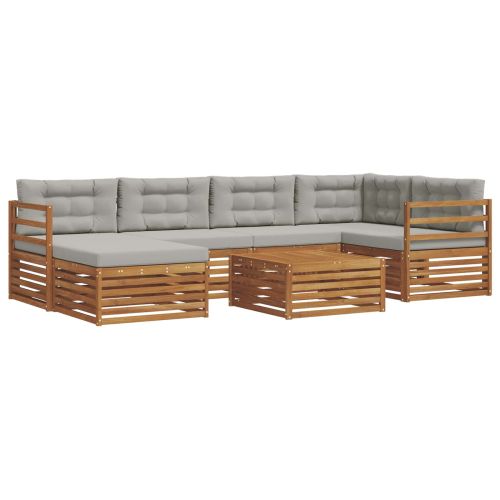 Комплект дивани за открито 19 pcs Естествено и светло сиво