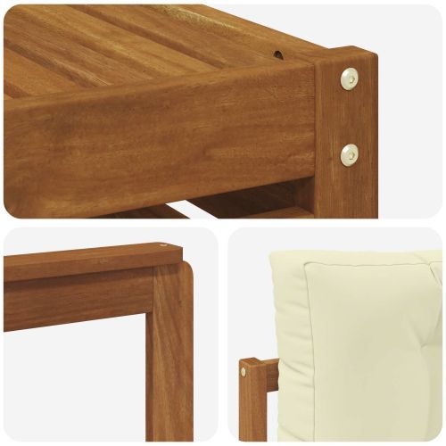 Комплект дивани за открито 7 pcs Натурален и Крема